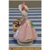 Image 3 : Vintage 6.5" Pink Flower Basket Music Box Figurine