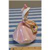 Image 5 : Vintage 6.5" Pink Flower Basket Music Box Figurine