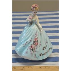Vintage Gift Craft Japan7" 25th Anniversary Music Box Figurine