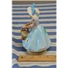 Image 3 : Vintage Japan 6.5" Blue Flower Basket Music Box Figurine
