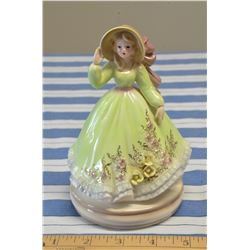 Vintage Japan 6.5" Waving Music Box Figurine