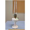 Image 1 : Vintage Milk Glass Aladdan Lamp w/ Chimney 25" High
