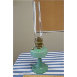Vintage Jadeite Glass Aladdan Lamp w/ Chimney 25" High