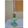 Image 1 : Vintage Jadeite Glass Aladdan Lamp w/ Chimney 25" High