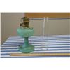 Image 3 : Vintage Jadeite Glass Aladdan Lamp w/ Chimney 25" High