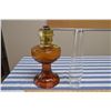 Image 3 : Vintage Amber Glass Aladdan Lamp w/ Chimney 25" High
