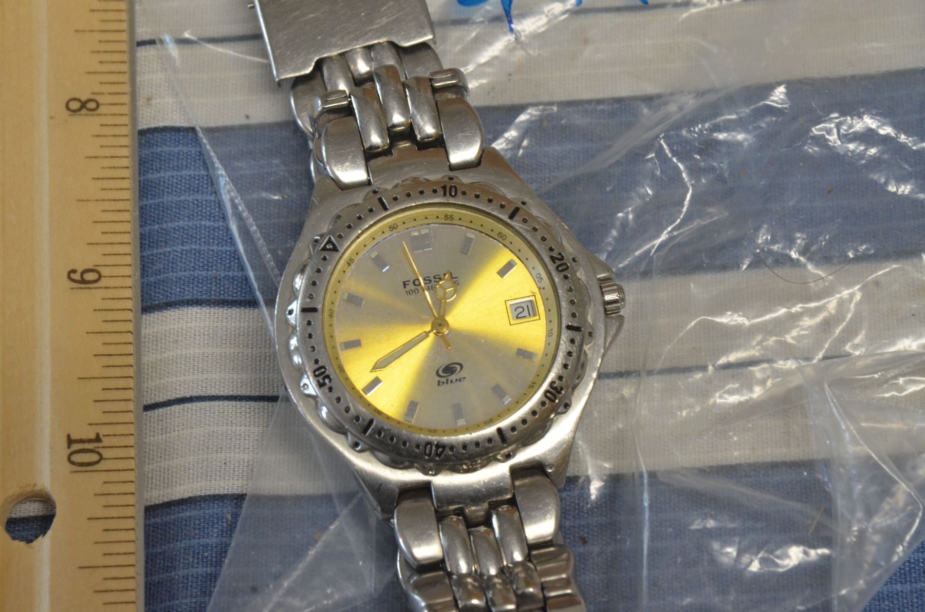 Fossil Blue Wrist Watch New Battery