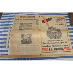 Vintage News Papers- Star Phoenix 1967, Prince Albert 1973