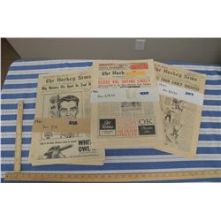 1961, 1966,1957 Hockey News Papers