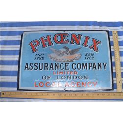 Phoenix assurance Company Enamel Sign- TOUCHED UP