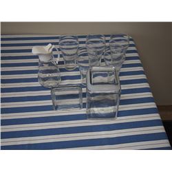 Candy Jar w/Lid , Syrup decanter, 5 Coke Cola Glasses