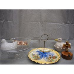 Cake Plate,Candy Dish,Duck on a Nest Etc
