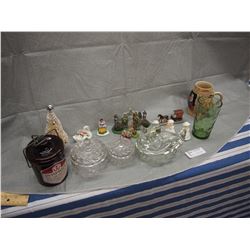 Wispride Cold Pack Cheese Food Jar w/lid Fiqures,Glass Bowls w/lids ETC