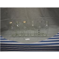 Milk Bottles (6)     One Model Dairies Calgary