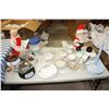 Image 1 : Misc Dishes, Coasters, Paper Towel Rack and Santa Claus/Mrs.Claus
