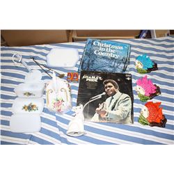 Records, Covered Cheese Plate, and Misc