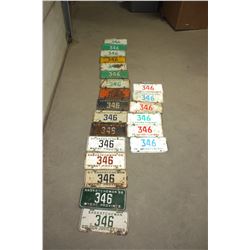Rare 22 Years of License Plates low number, 346 1950s 60s & 70s