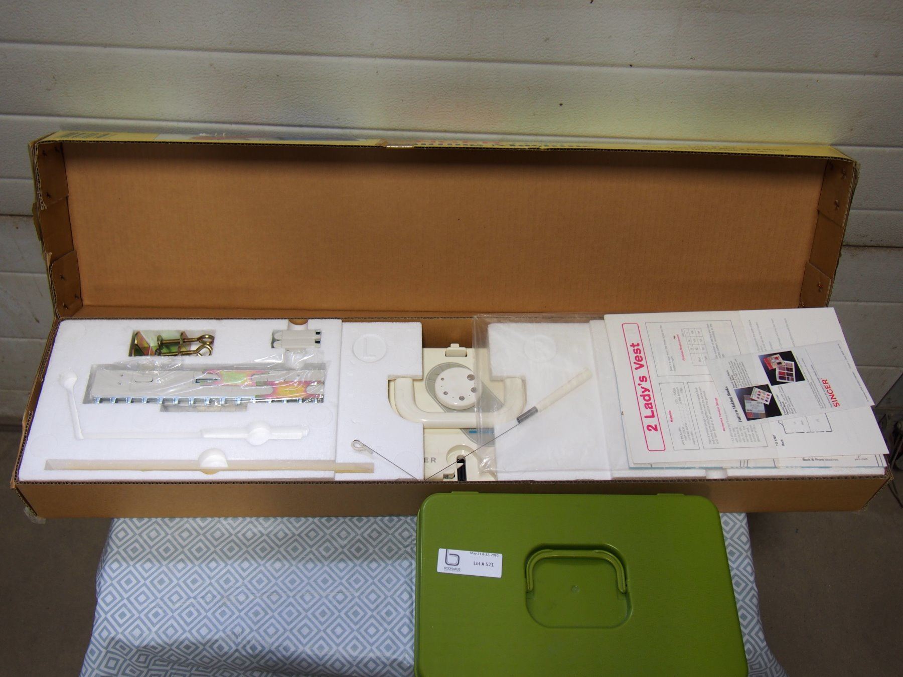 Singer LK100 Knitting Machine (new in box), Plastic Spool Tray and Lot ...