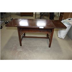 Oriental Style Drop Leaf Coffee Table (Mahogany) 18 Deep by 43 Long and 18 High