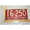 Image 1 : 1946 SK License Plate