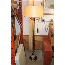 Antique Brass Floor Lamp 64" T (working)