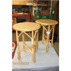 Steve Harpinka 2 SK Artisan Willow Weaved Tables 22" T by 15" W