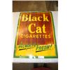 Image 1 : Black Cat Cigarette Metal Sign 27.5" by 20" Nice Patina