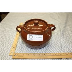 Medalta Bean Pot with Lid 4.5" H by 8" W