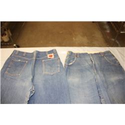 2 Pair 1940 GWG Jeans Original Labels and Buttons