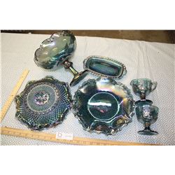 Carnival Glass Indiana 6 Pieces