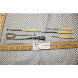 Antique Victorian Boot Lace Hooks, French Ivory (Royal Shoe Store Saskatoon)