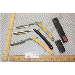 3 Straight Razors and Case