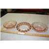 Image 1 : Pink Depression Footed Dish, Bowl, and Flat Dish