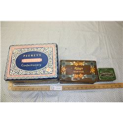Wilkinson's Tin, Riley's Toffee Tin and Penny's Tin