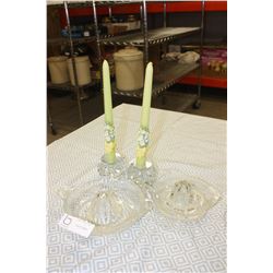 2 Juicers and Candle Holders