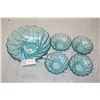 Vintage Turquoise Bowl Set 1 Large, 4 Small
