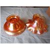 Image 4 : 2 TIMES THE MONEY- 2 Beautiful Carnival Glass Bowls Matching Flower Pattern