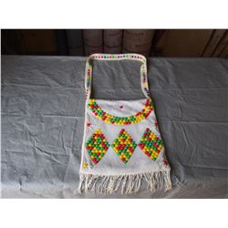 Retro Beaded Purse with Metal Zipper