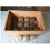 Image 1 : Lot of Clear Insulators with Wooden Apple Crate