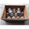 Image 3 : Lot of Clear Insulators with Wooden Apple Crate