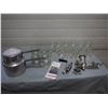 Image 1 : Lot of Clear Glass, Double Boiler, New Hand Mincer Grinder