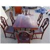 Image 2 : Antique Dining Room Table with one Captain's Chair and 5 Wooden Chairs