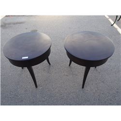 2 TIMES THE MONEY: Round Wooden End Tables