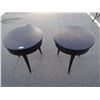 Image 1 : 2 TIMES THE MONEY: Round Wooden End Tables