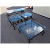 Image 2 : 4 piece Metal & Glass Coffee, Sofa, and End Tables