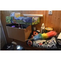 Cleaning Supplies, Place Mats, Hook and Latch Rug, etc.