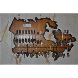 Wooden Spoon Rack w/ Spoons (32 Spoons)