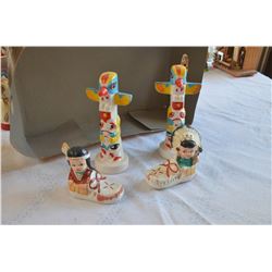 Totem Pol and Moccasin Salt and Pepper Shakers