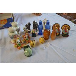 7 Pair Salt and Pepper Shakers candle holder and Misc.