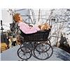 Image 1 : Vintage Wicker Doll Carriage with Doll